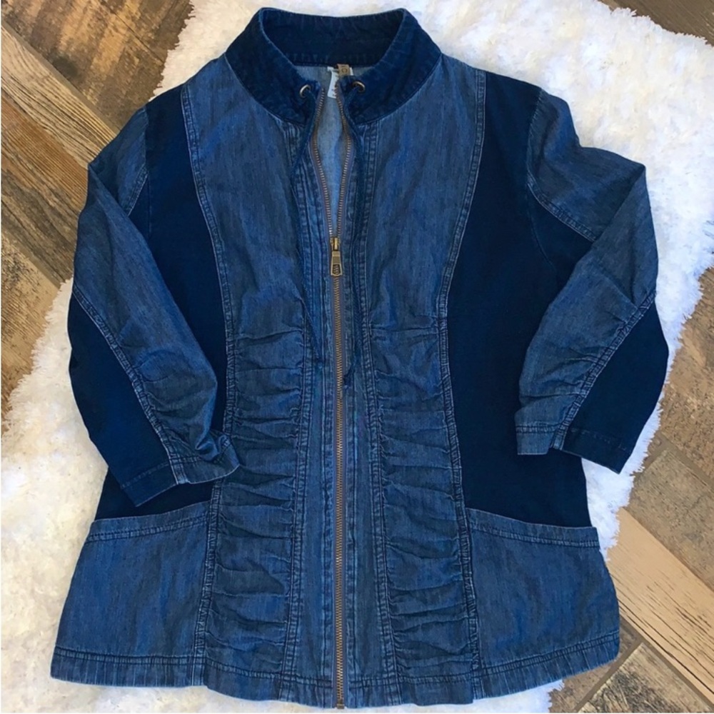 XCVI Denim Blue Women's Shacket - Picture 2 of 14